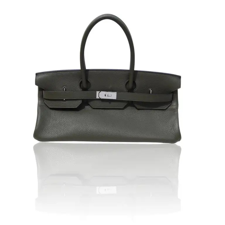 42cm Hermes Vert Olive Taurillon Clemence JPG Shoulder Birkin | 1stDibs