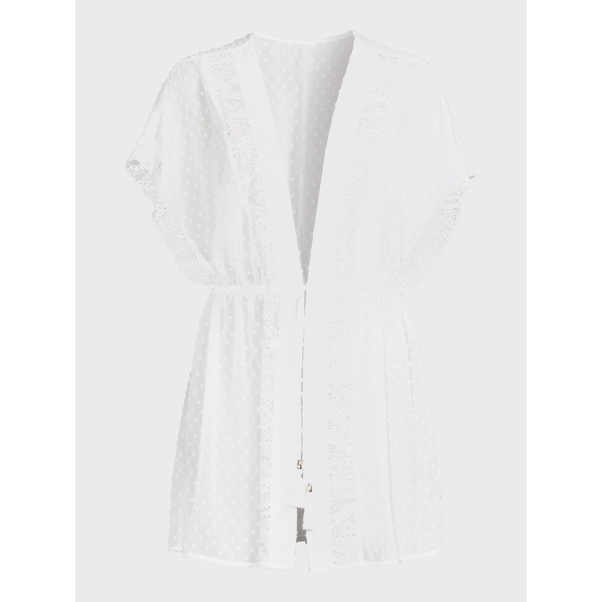 No Boundaries Juniors Tie Front Coverup with Wide Sleeves, Sizes S-XL | Walmart (US)