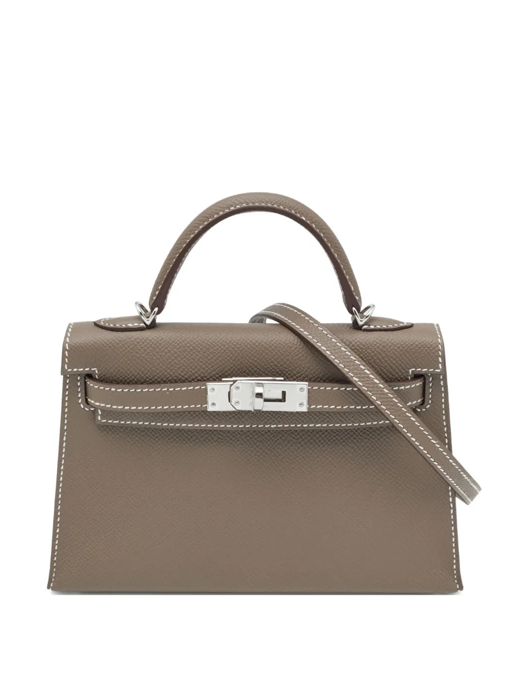 Hermès Pre-Owned 2020 Mini Kelly II Epsom Leather Handbag | Grey | FARFETCH UK | Farfetch Global