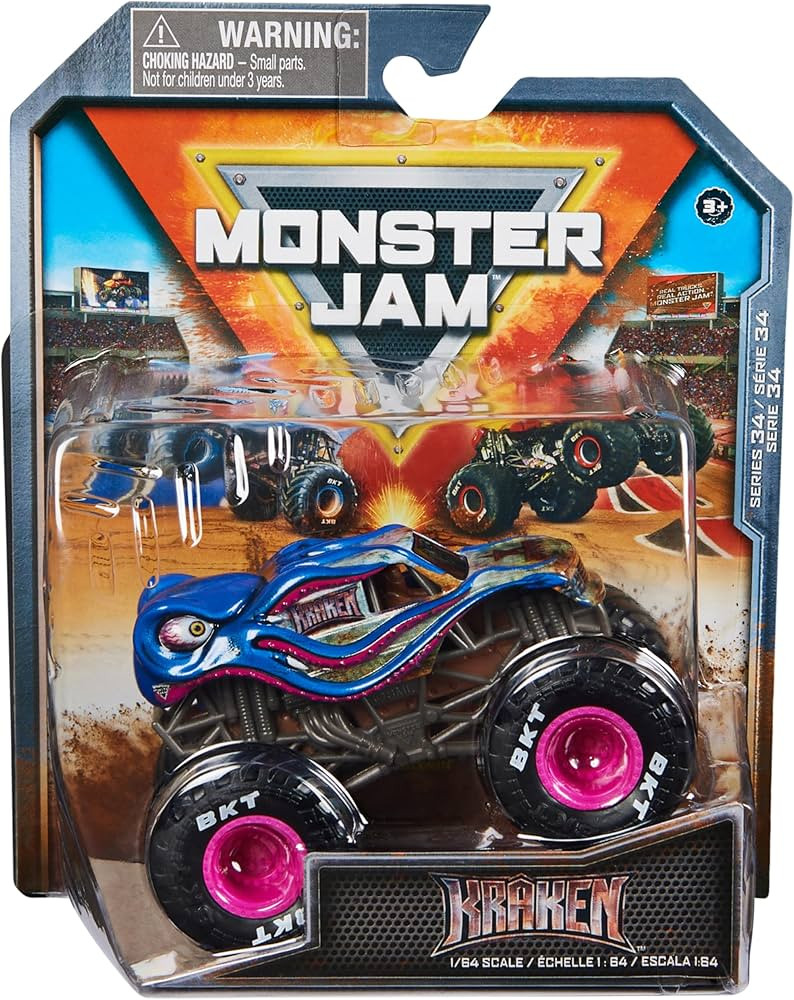 Monster Jam, Official Kraken Monster Truck, Die-Cast Vehicle, 1:64 Scale, Kids Toys for Boys Ages... | Amazon (US)