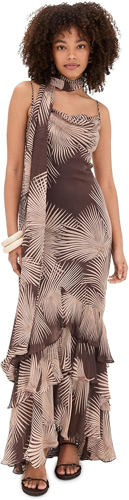 ROCOCO SAND Women's Cowl Maxi Dress with Sash | Amazon (US)