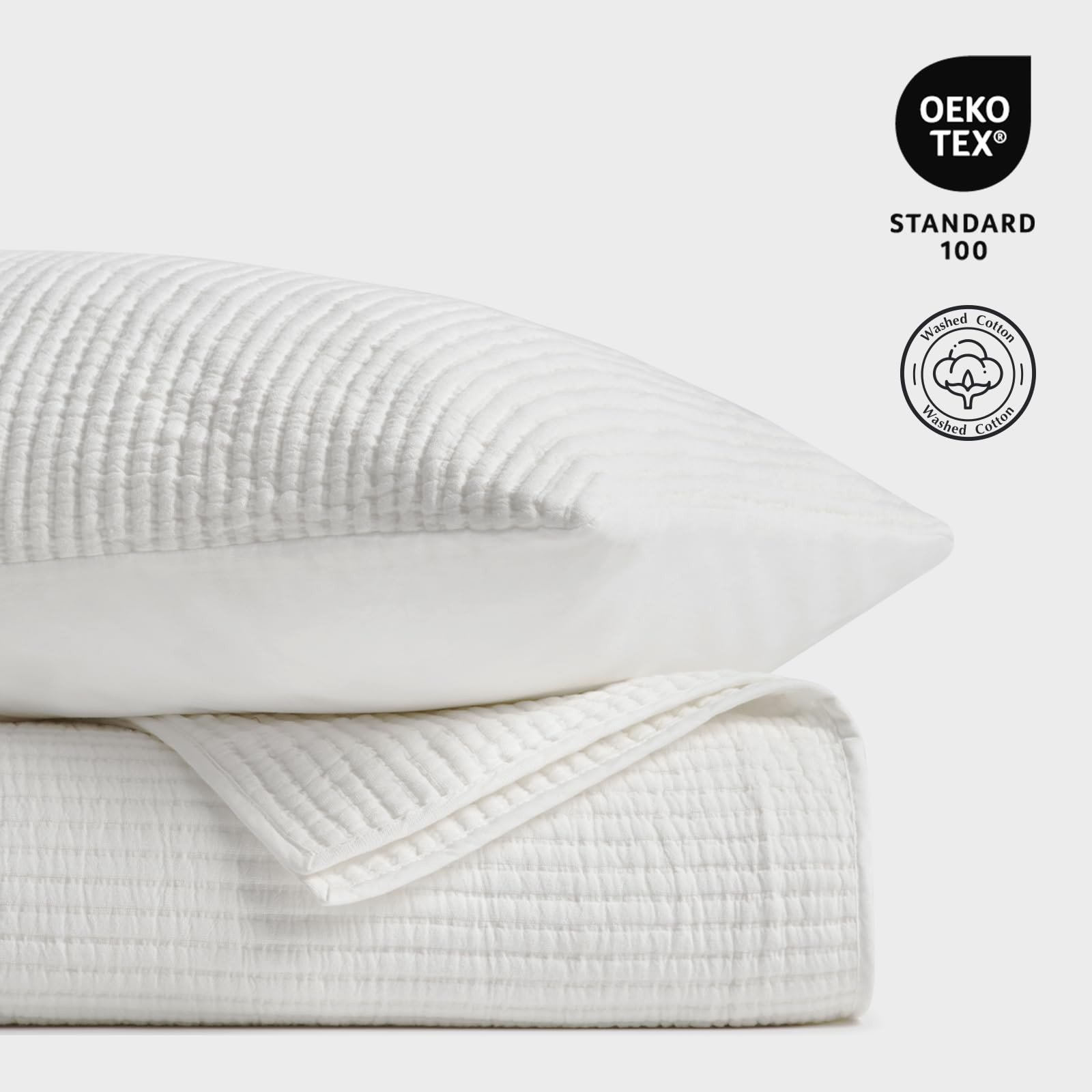 EVERGRACEHOME Cotton Coverlet Set Full Queen Size 3 Pieces, Lightweight Soft Ribbed Matelassé Be... | Amazon (US)