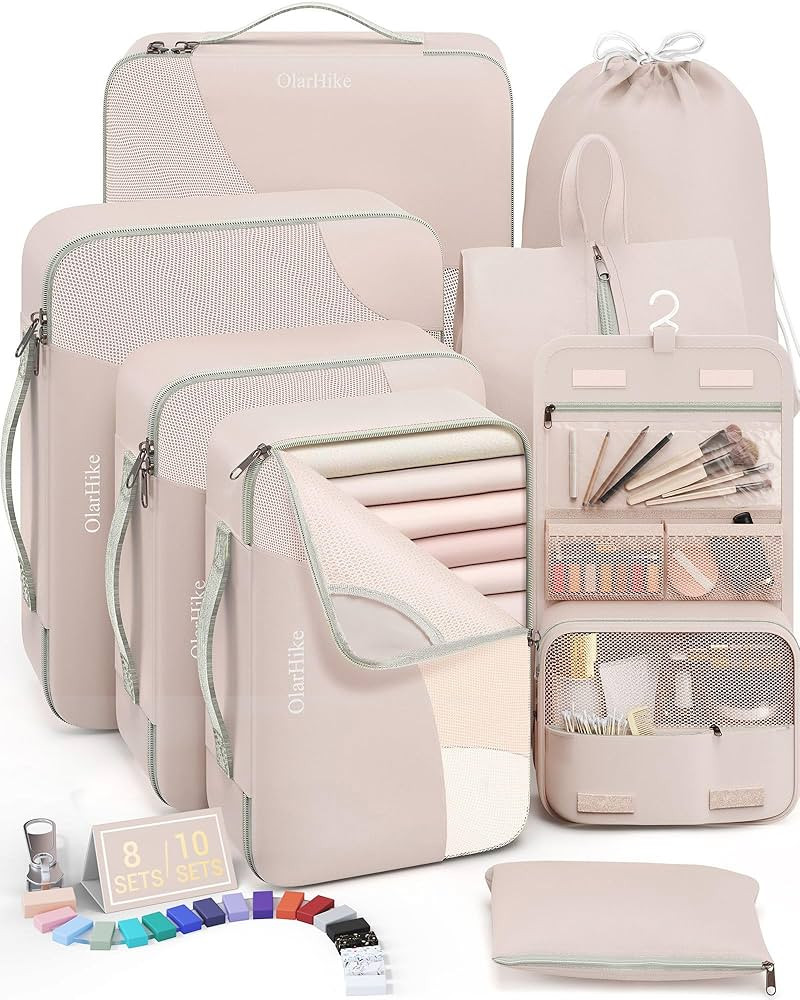 10 Set/8 Set Packing Cubes for Travel, Gifts for Women Mom,Anti-Tearing Suitcase Organizer for Lu... | Amazon (US)