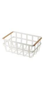 YAMAZAKI home 2507 Storage Basket-Dual Handle Organizer, One Size, White | Amazon (US)