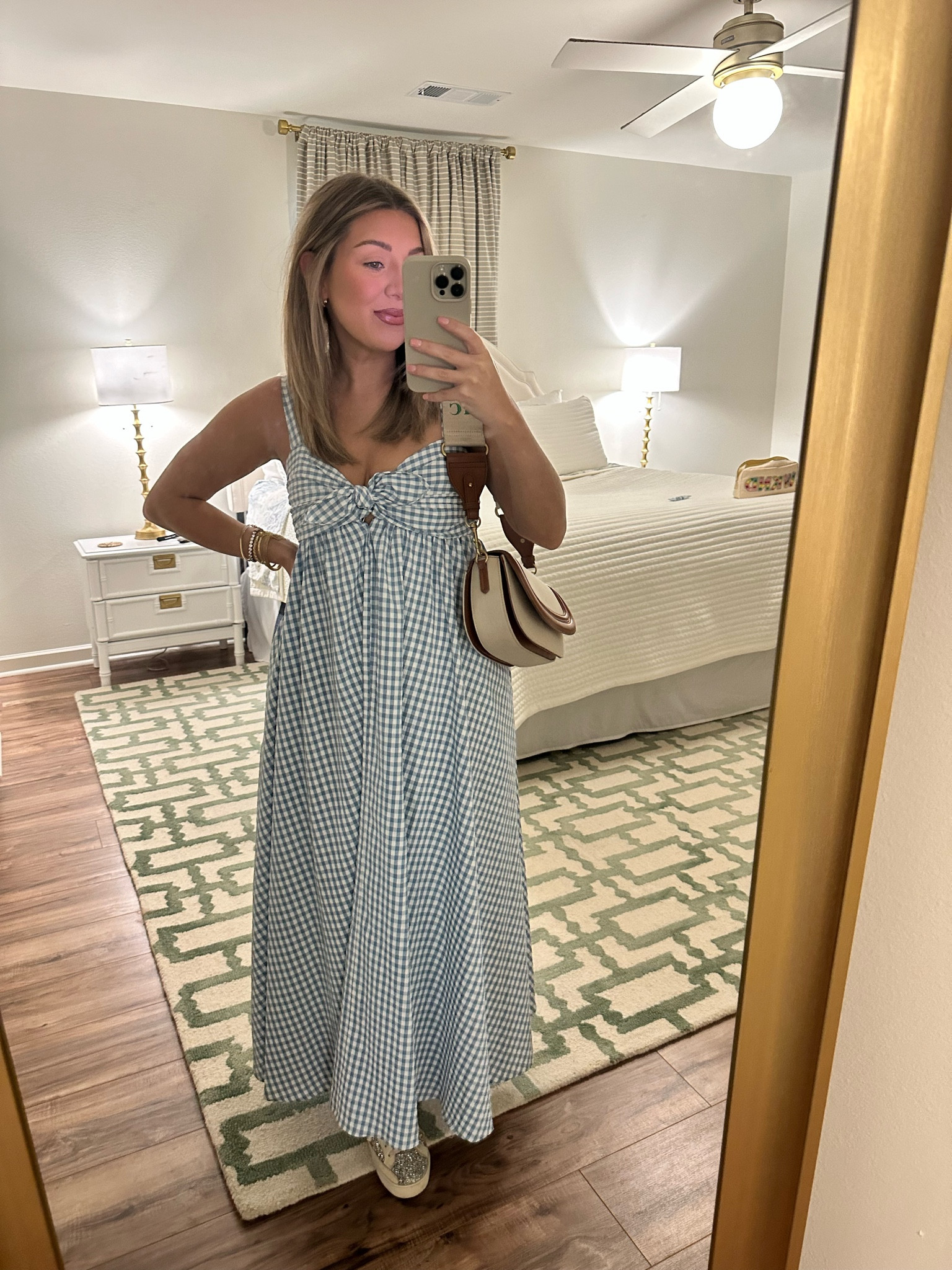 Shop my Sunday dress 💙
Wearing small. 

#sundaydress #midi #gingham #bluegingham #buddylove #ginghamdress #sundress #grandmillenial 
