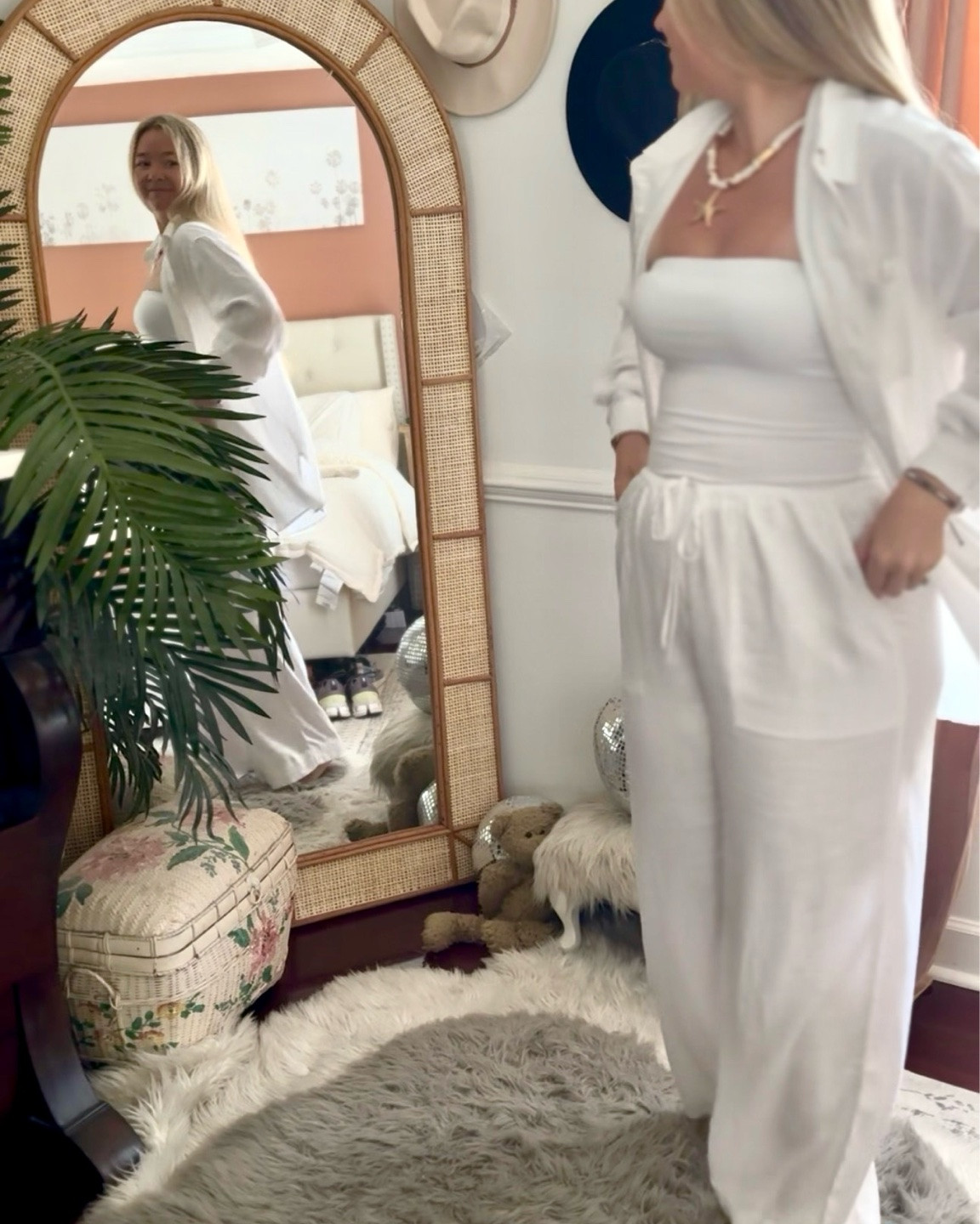 Relaxed linen set. Straight leg linen pant and oversized linen shirt for women. Perfect summer set

#LTKgrwm #LTKMidsize #LTKTravel