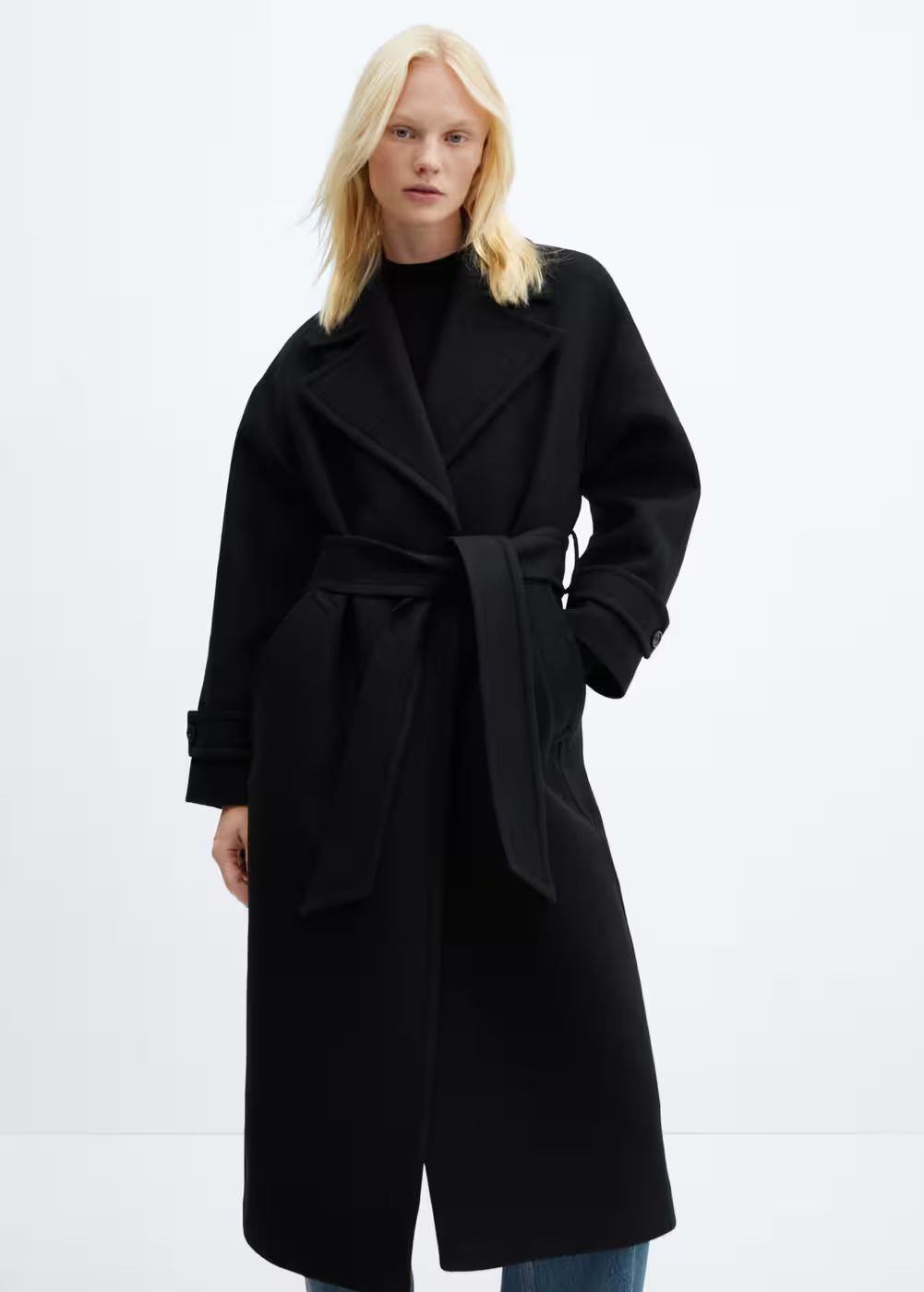 Wide lapel wool-blend coat -  Women | Mango USA | MANGO (US)