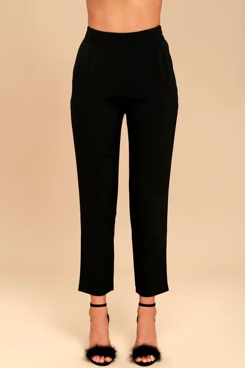 Kick It Black High-Waisted Trouser Pants | Lulus (US)