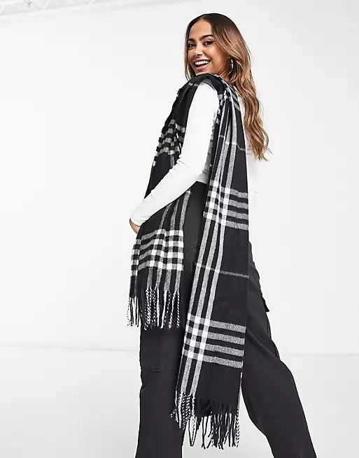 Accessorize mono plaid blanket scarf | ASOS (Global)
