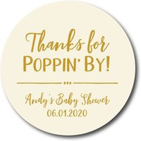 Baby Shower Stickers Labels Thanks For Popping By Popcorn Favor About To Pop Bridal Sticker | Etsy (US)