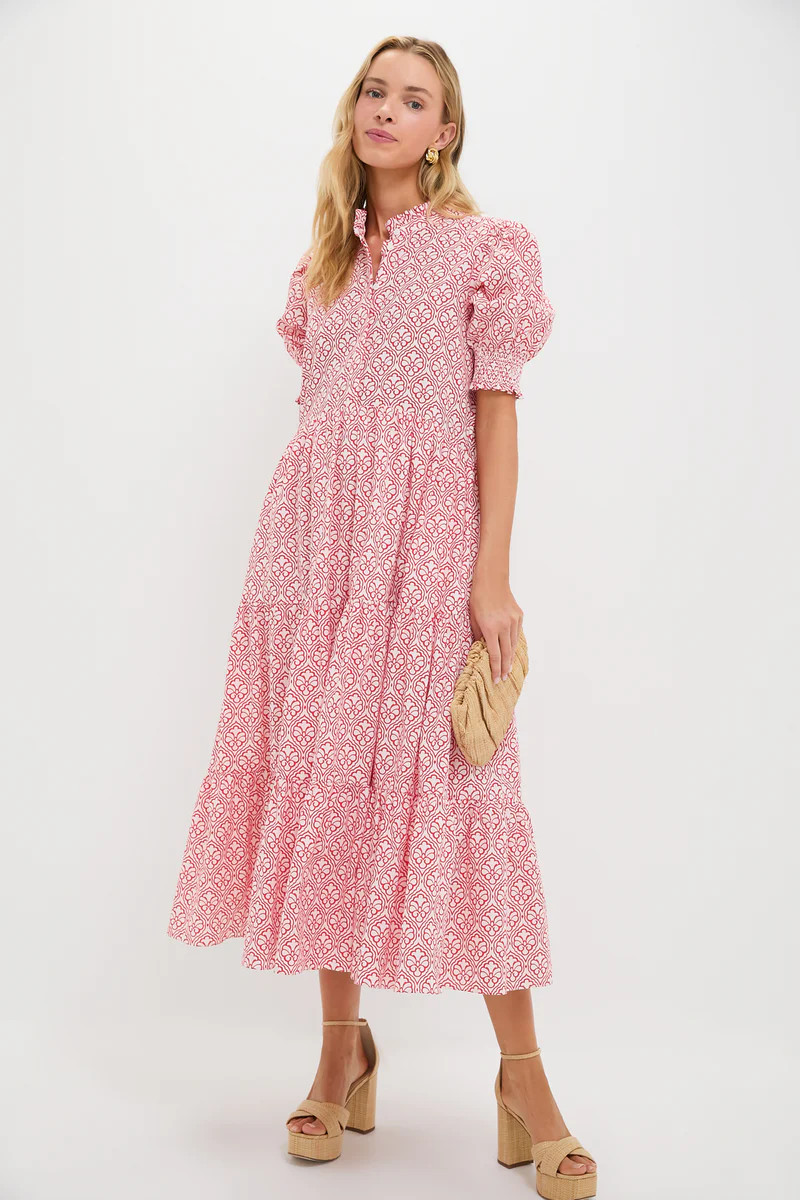 Red & White Quatrefoil Bennett Maxi Dress | Tuckernuck (US)