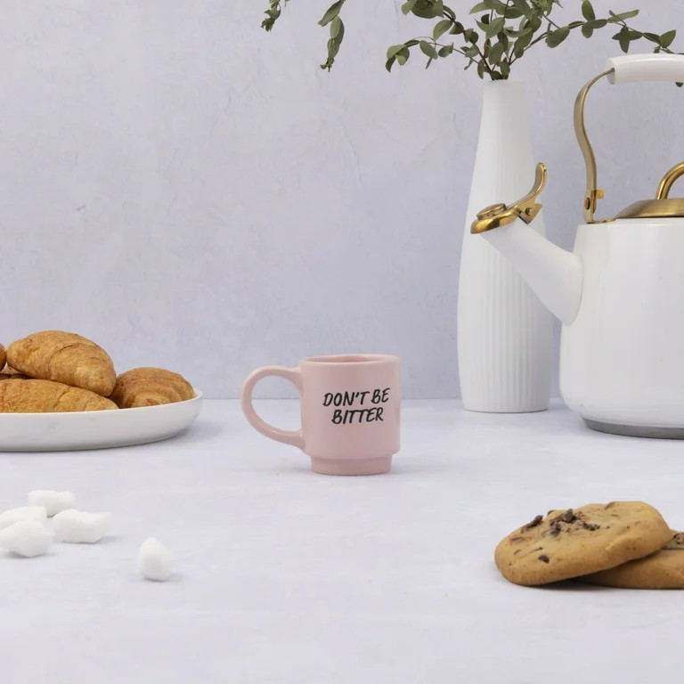 Thyme & Table 3 fl oz Pink "Don't Be Bitter" Stoneware Espresso Mug | Walmart (US)