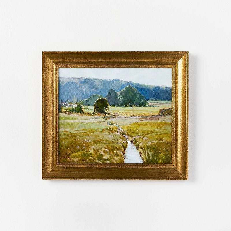 16" x 14" Summer Pasture Framed Wall Art Brass - Threshold™ designed with Studio McGee | Target