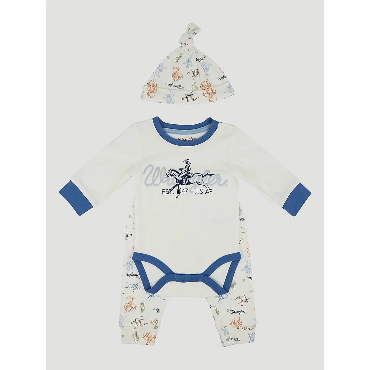 Wrangler Baby Bodysuit & Jogger Set in Cowboy Logo | Wrangler