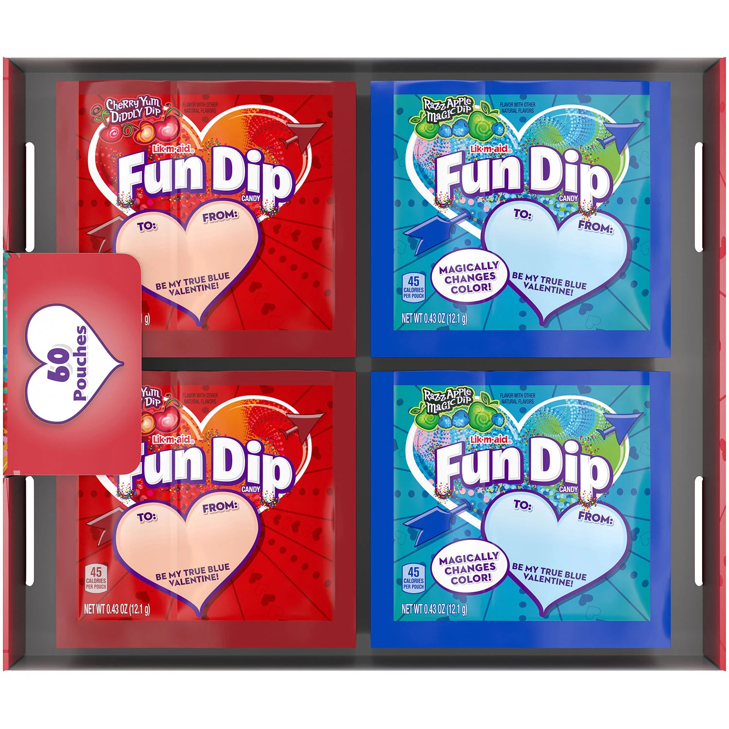 Razz Apple Magic Dip and Cherry Yum Diddly Dip Flavored Fun Dip, 0.43 oz., 60 pk. | Sam's Club