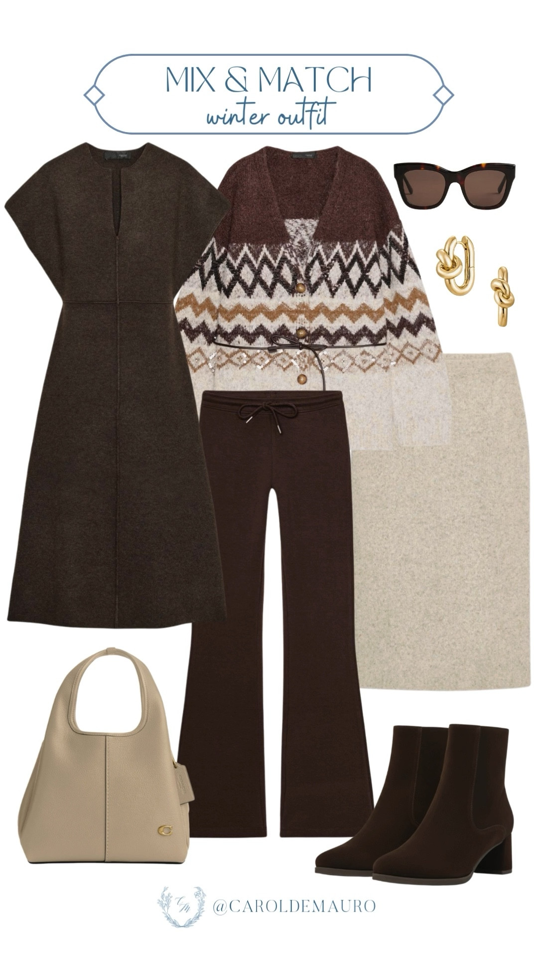 Proof that you only need a few good basics to make a whole week’s worth of outfits! You can wear the knitted sets as is, or you can mix and match the beige cardigan top with a black knitted skirt or a black sweater with the beige sweatpants. 

casual outfit, everyday wear, weekend vibes, petite fashion, winter looks, cozy wardrobe, boots season, simple styling tips, zara

#LTKU #LTKFindsUnder50 #LTKSeasonal