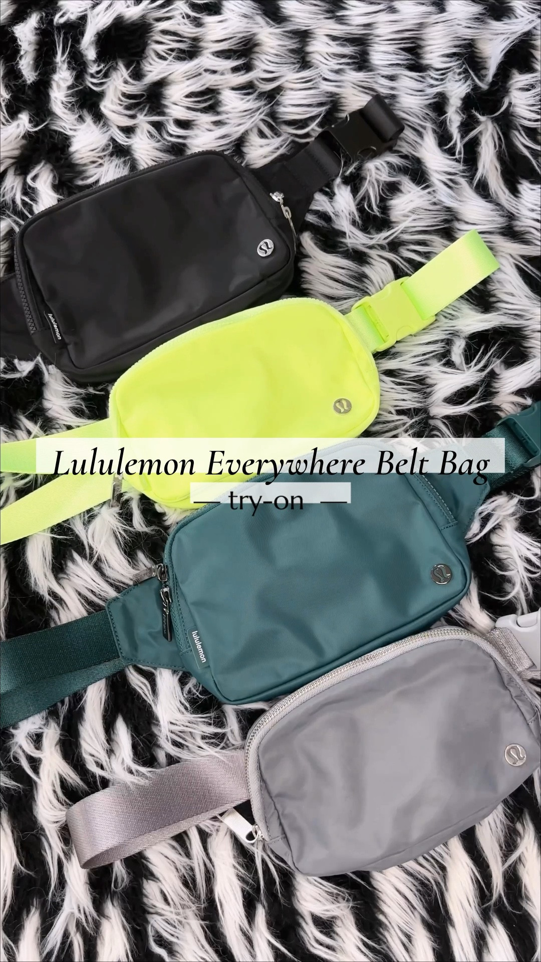 Lululemon Everywhere Belt Bag Try-On | Black (2L) | Asphalt Grey (1L) | Green Jasper (2L) | Faded Zap (1L) 

#LTKFind #LTKitbag #LTKunder50