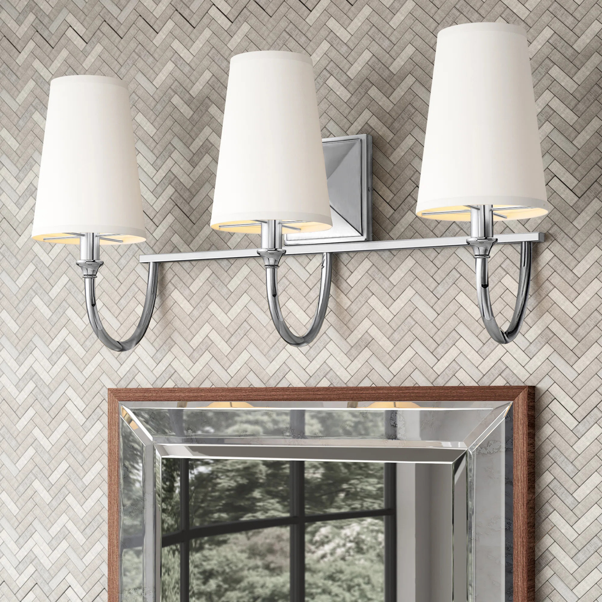 Payson 3-Light Dimmable Vanity Light in Polished Nickel | Wayfair North America