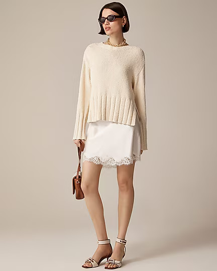 Marina sweater in textured cotton blend | J. Crew US
