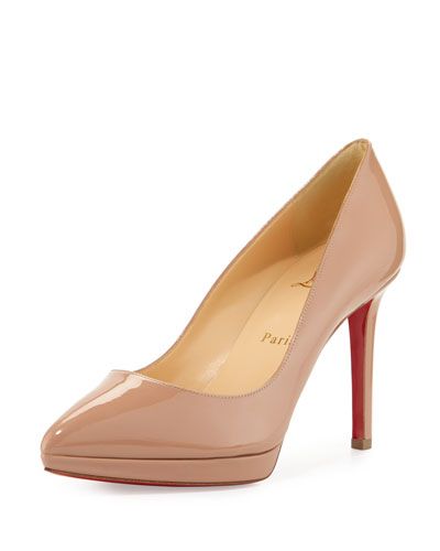 Pigalle Plato Patent Red Sole Pump, Nude | Bergdorf Goodman