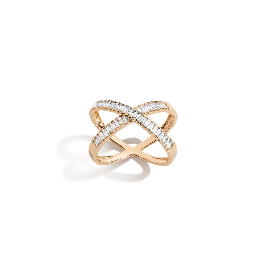 Bold Diamond Baguette X Ring | AUrate New York