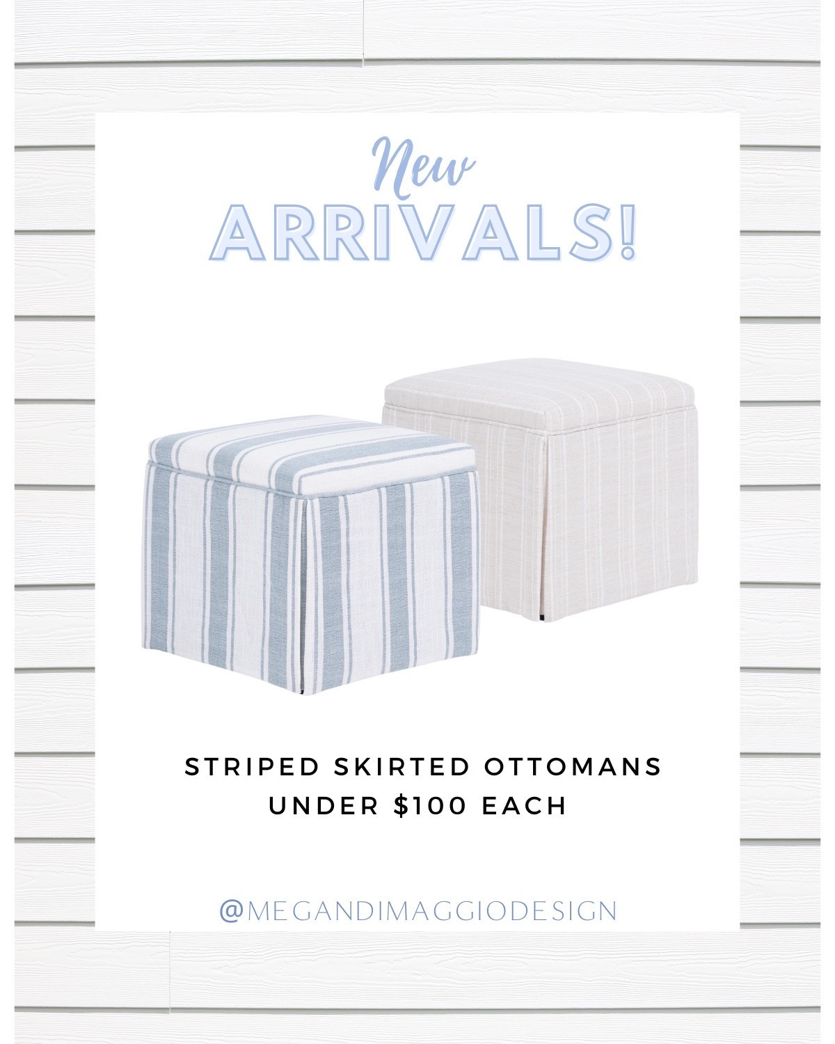 Designer looking stripe skirted ottomans under $100!!

#LTKFindsUnder100 #LTKHome