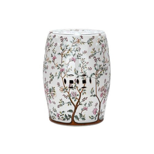 Positano Garden Stool, White/Multi | One Kings Lane