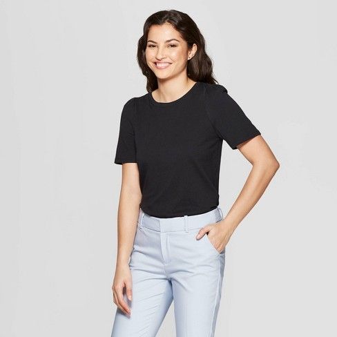 Women's Elbow Length Puff Sleeve Crewneck T-Shirt - A New Day™ | Target