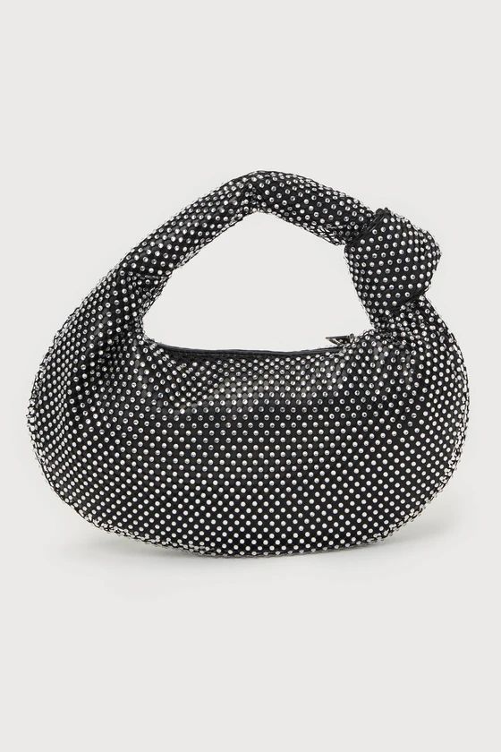 Stunning Purpose Black Rhinestone Knot Handle Clutch Bag | Lulus (US)