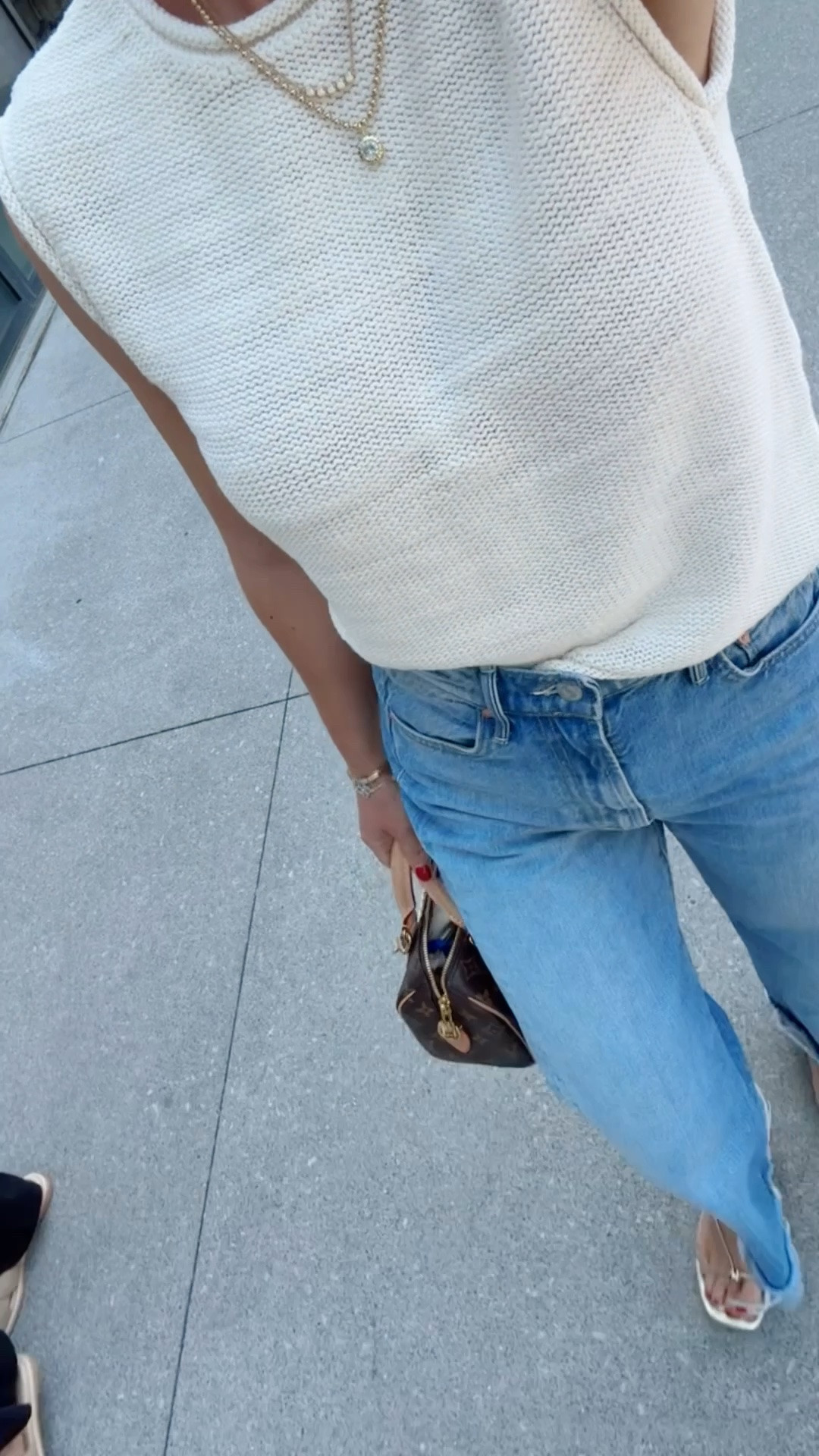 XS sleeveless sweater / 24 jeans (I sized down one) / Amazon sandals are fire to size

#LTKootd #LTKPetite #LTKOver40