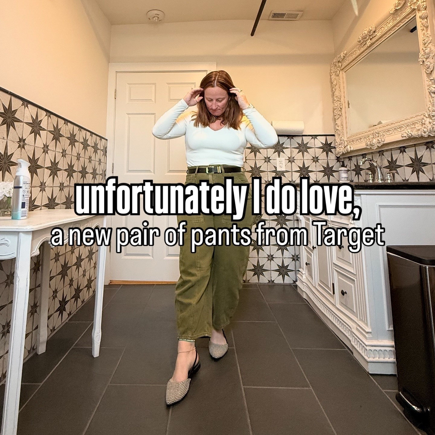 I am obsessed with these pants from @target 

They are a slight barrel style which flatters & makes my shorty legs look longer. Loving the color for fall - it’s so versatile & I can pair any top with them! 

Snag them in my LTK & ShopMy!