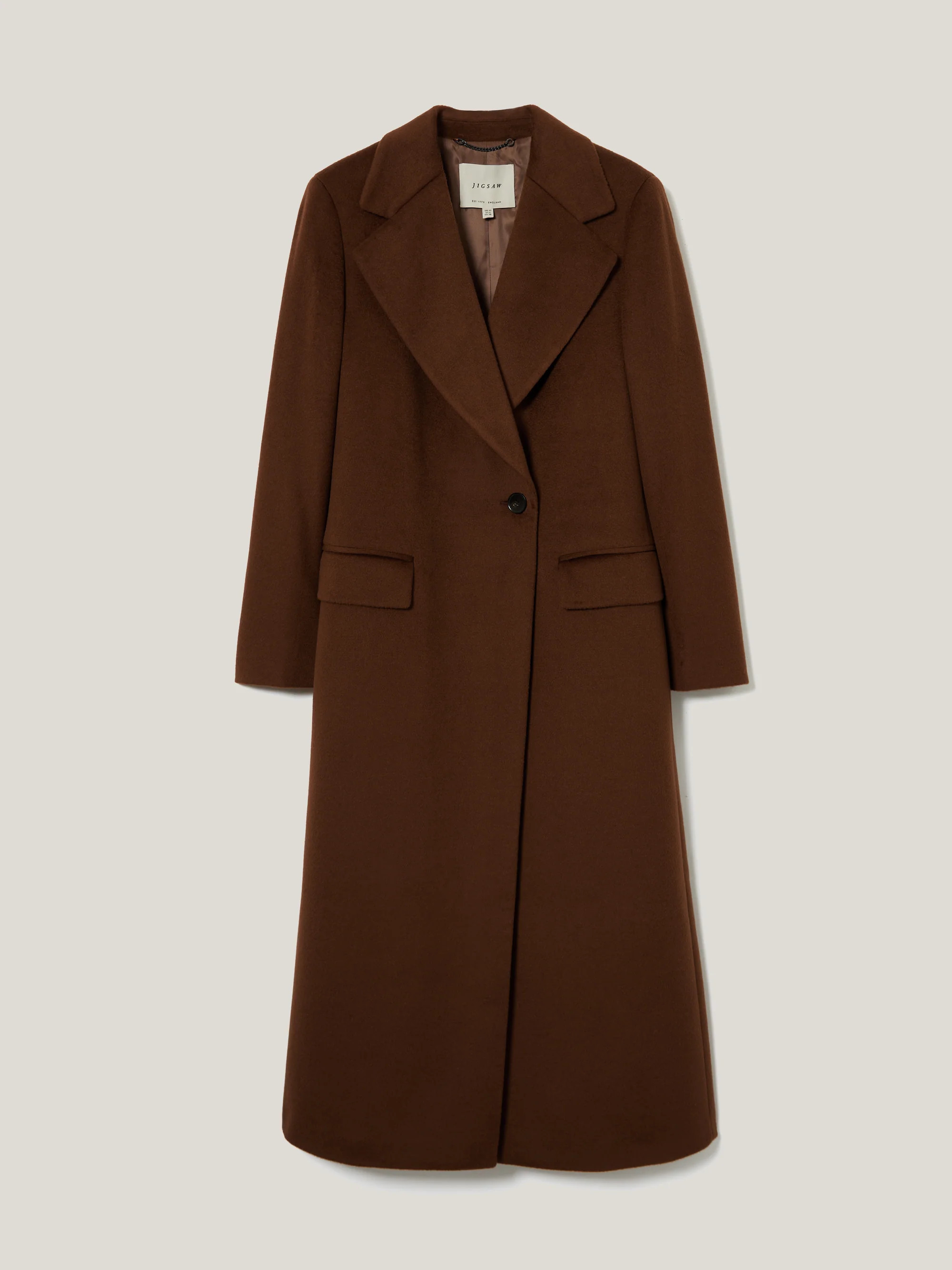 Wool Maxi City Coat | Brown | Jigsaw (UK)