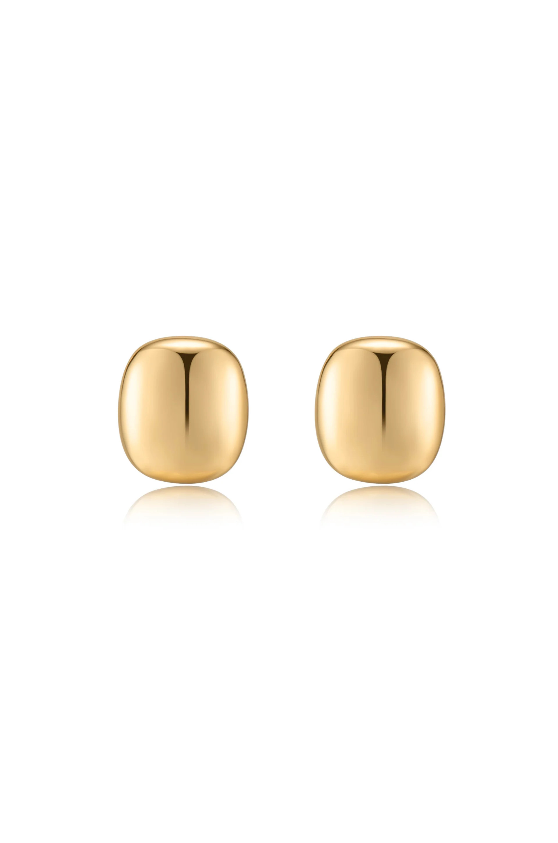 Minimal Curved Square Stud Earrings | Ettika