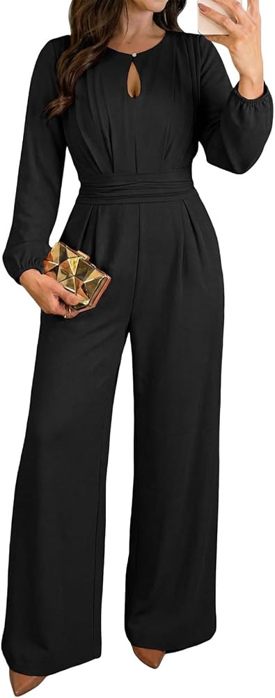 Pink Queen Elegant Jumpsuits For Women Dressy 2026 Fall Keyhole Romper | Amazon (US)