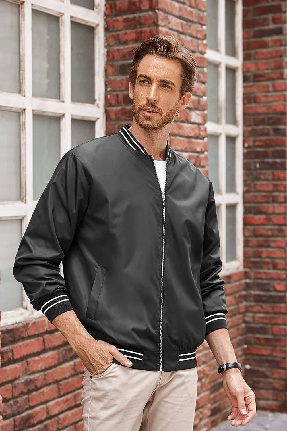 Lightweight Windbreaker Full Zip Jacket (US Only) | Coofandy