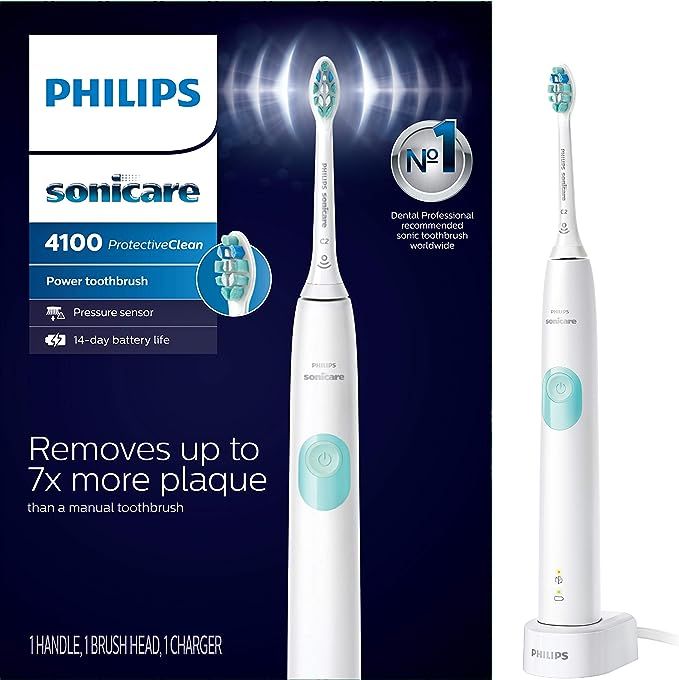 Philips Sonicare ProtectiveClean 4100 Rechargeable Electric Power Toothbrush, White, HX6817/01 | Amazon (US)