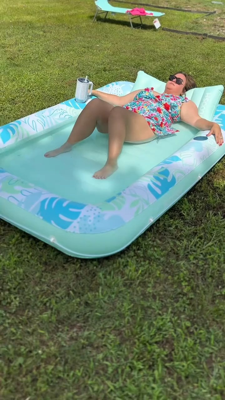 SLOOSH Inflatable Tanning Pool Lounger Float, 85" x 57" Extra Large Pool Floats Adult with Pillow, 4 in 1 Suntan Tub Raft Floatie,Sunbathing Bed Lounge for Water Blow Up Ball Pit Party Gifts 

 #LTKdayinmylife #LTKselfcare #LTKSwim