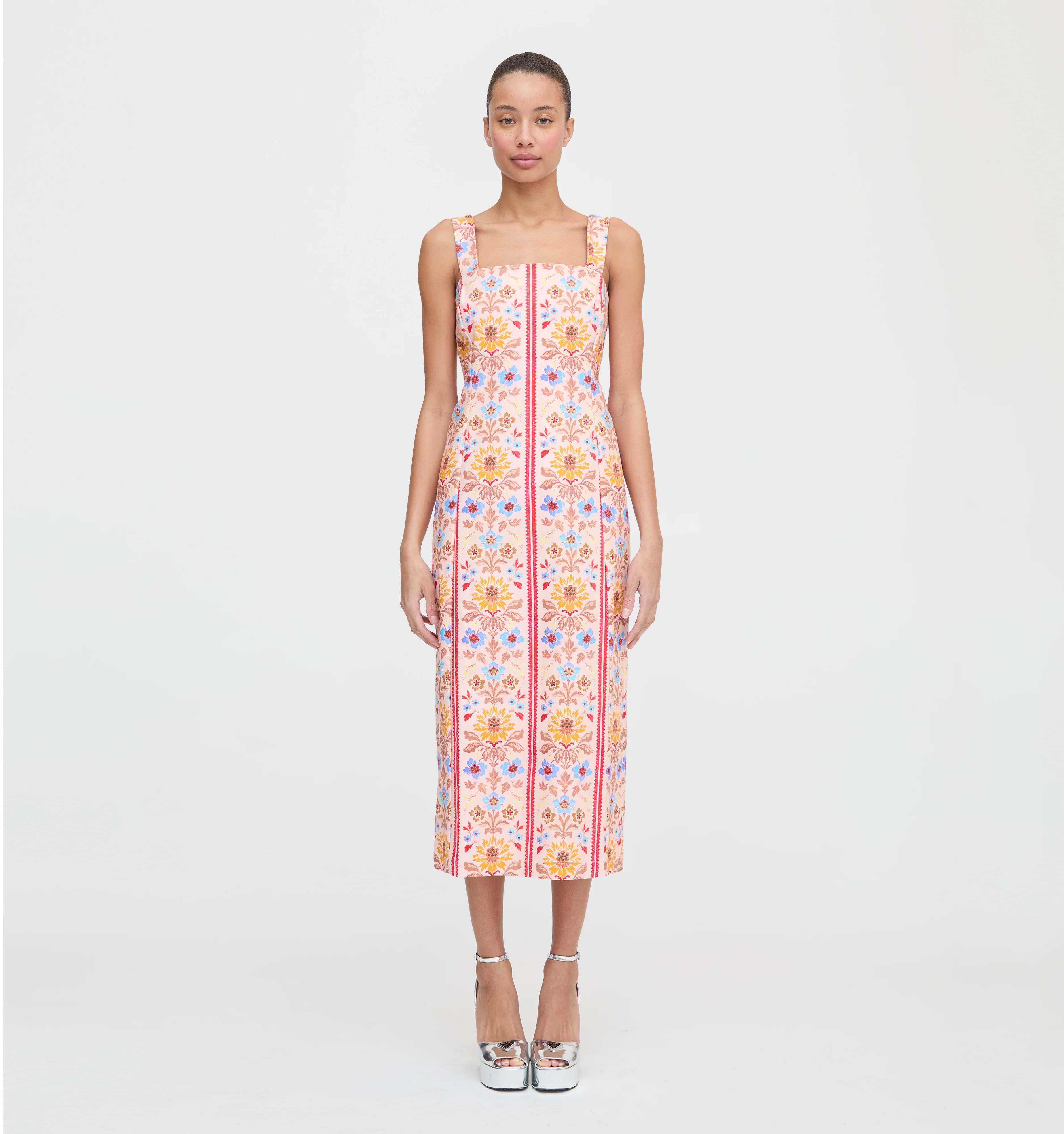 The Iris Dress - Pink Floral Block Stripe | Hill House Home US