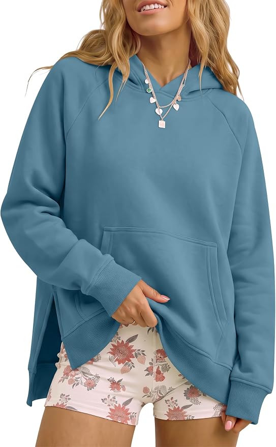 ANRABESS Womens Oversized Hoodies Slit Side Sweatshirts | Amazon (US)