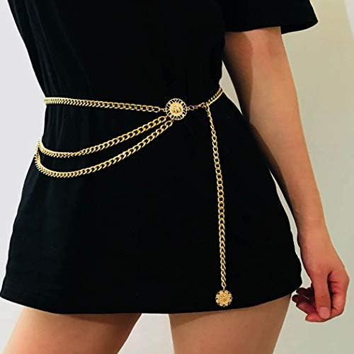 Zoestar Boho Tassel Waist Chains Sun Flower Body Chain Gold Beach Belts Jewelry for Women | Amazon (US)