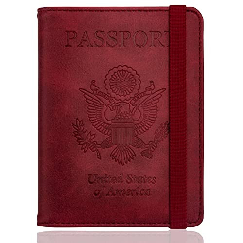 WALNEW RFID Passport Holder Cover Wallet for Women Men, PU Leather Card Holder Passport Case Trav... | Amazon (US)