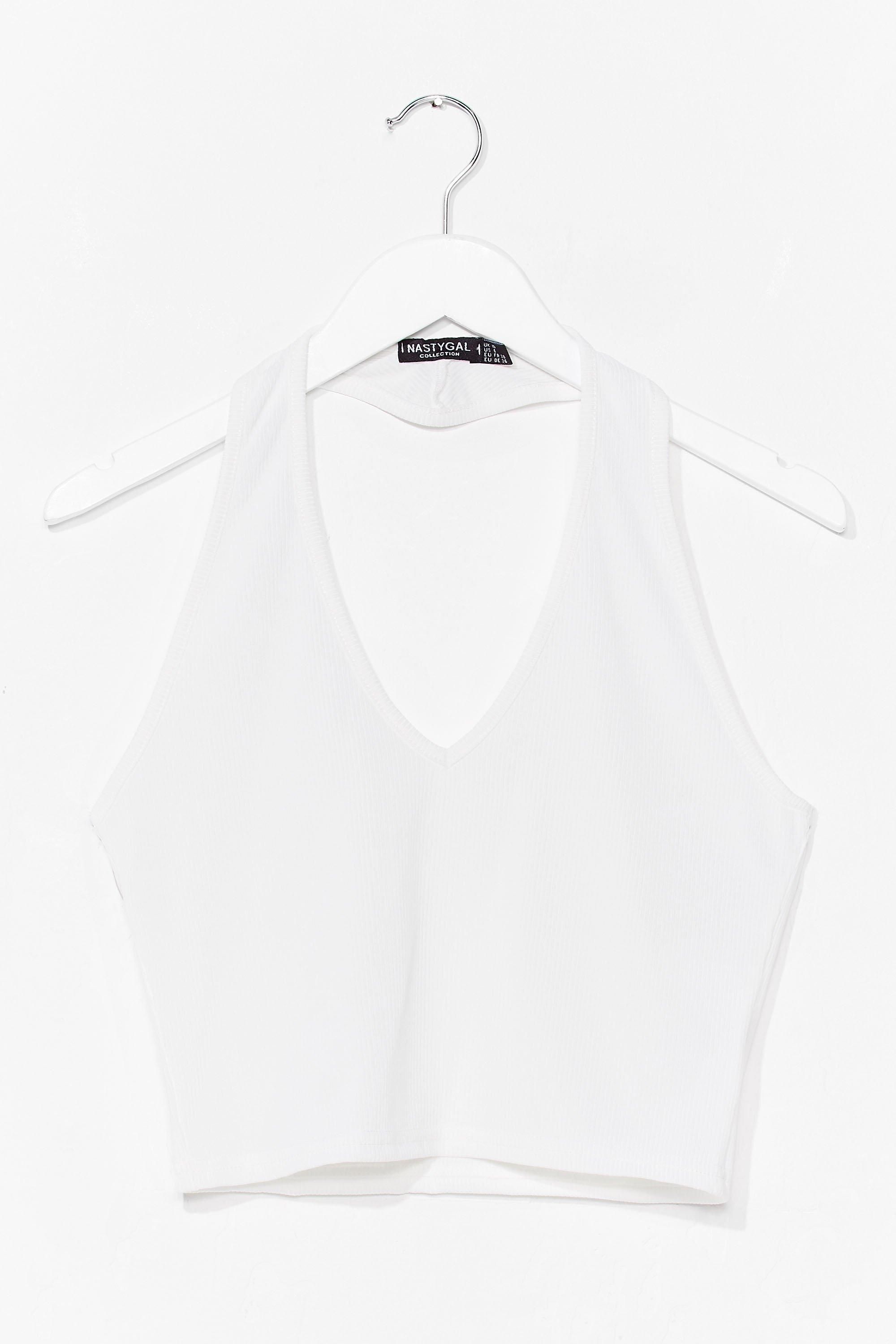 Womens Smart Aleck Ribbed Halter Top - White | NastyGal (US & CA)