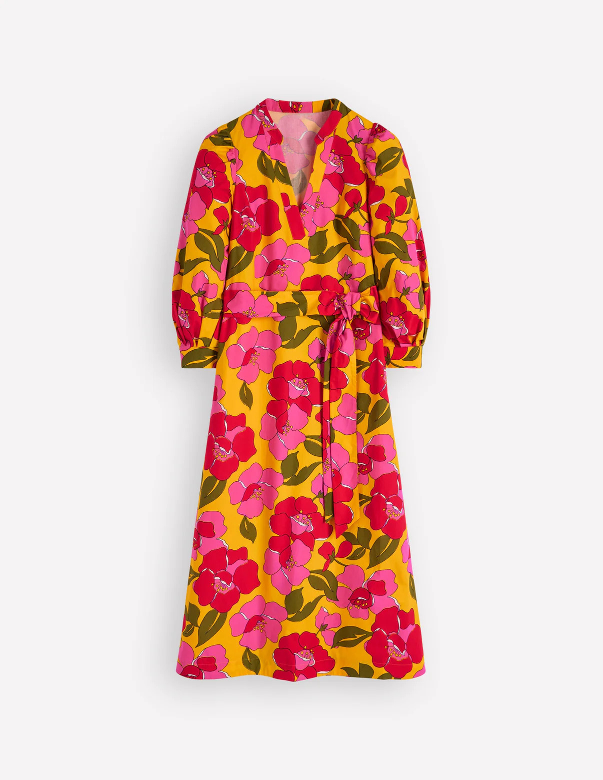 Octavia Cotton Dress-Yellow Radiant Bloom | Boden (US)