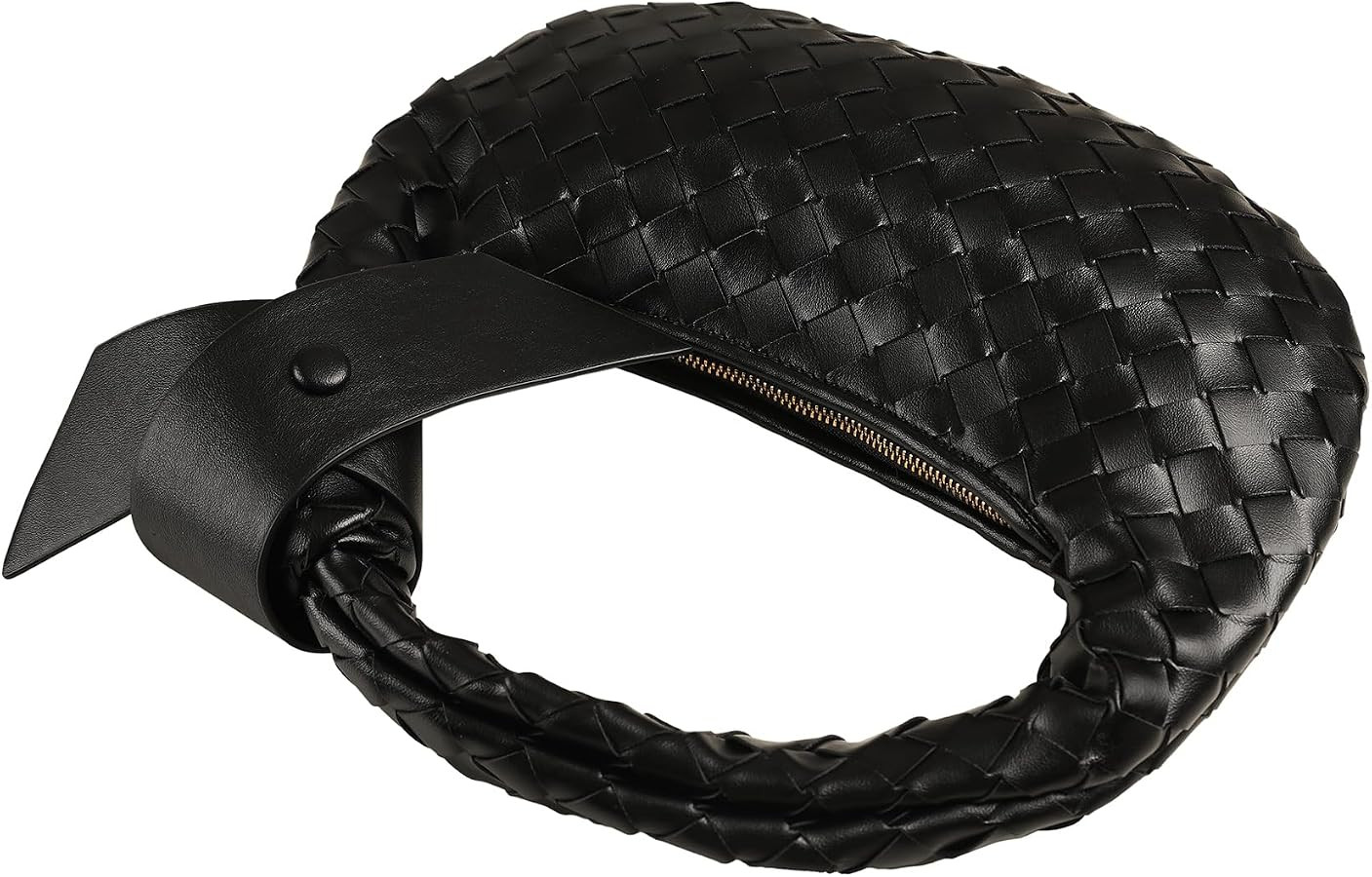 Leather Woven Knot Clutch Dumpling Hobo Top Handle Bag | Amazon (US)