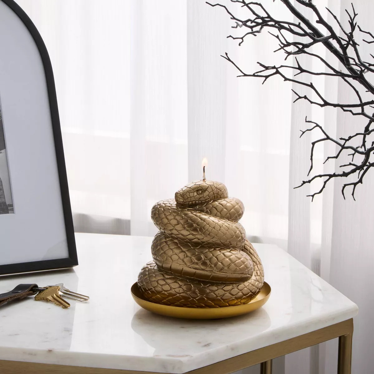 Metallic Gold Coiled Snake Wax Figural Candle - Threshold™ | Target