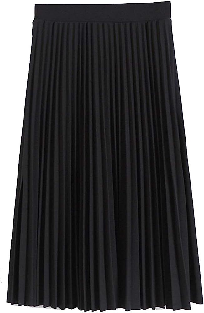 GOLDSTITCH Women's High Waist Pleated Skirt A line Swing Midi Skirt Black at Amazon Women’s Clo... | Amazon (US)