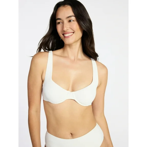 Time and Tru Women's and Women's Plus Size Ribbed Underwire Bikini Top, Sizes XS-3X | Walmart (US)