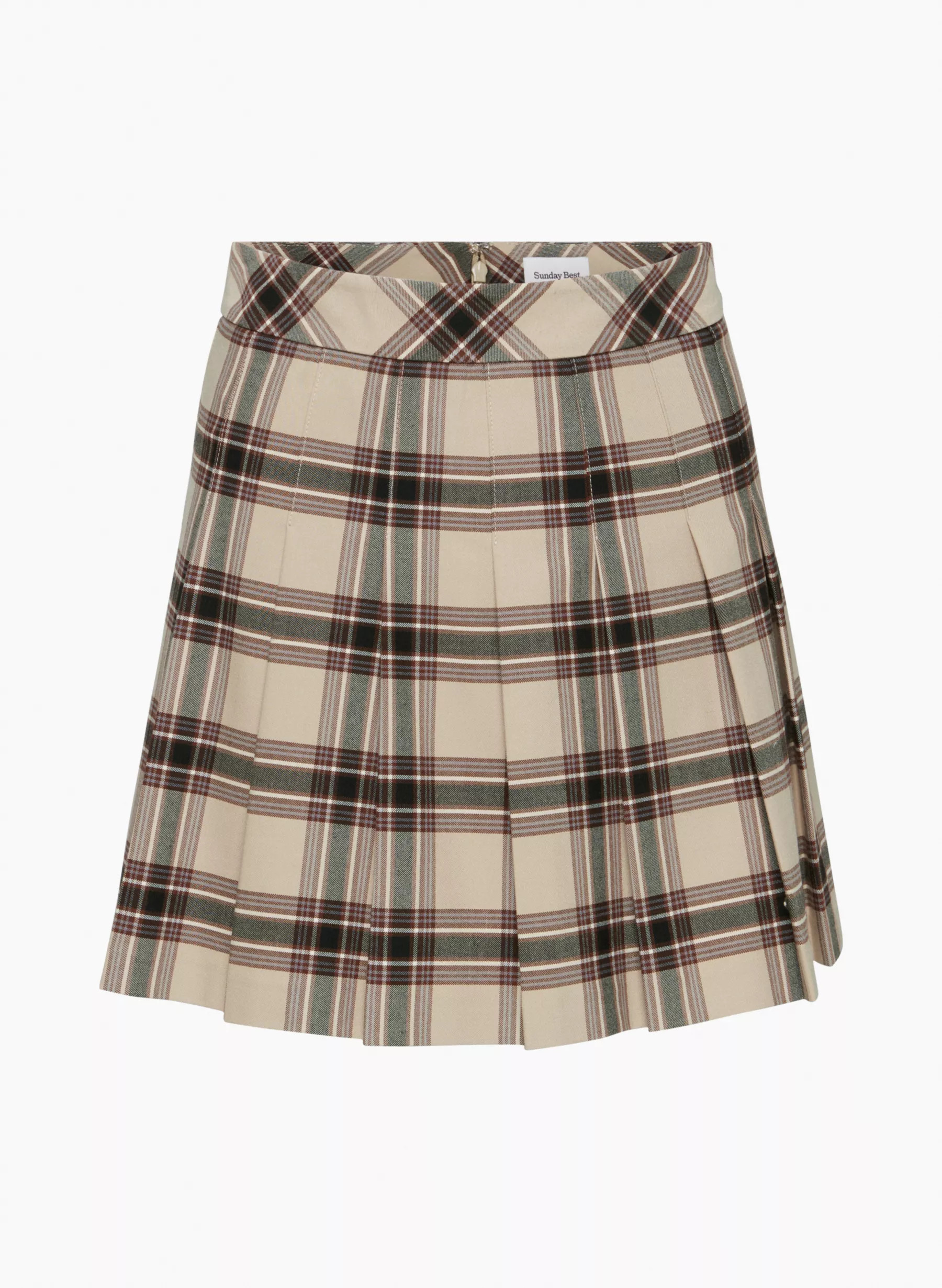 OLIVE MICRO PLEATED SKIRT | Aritzia
