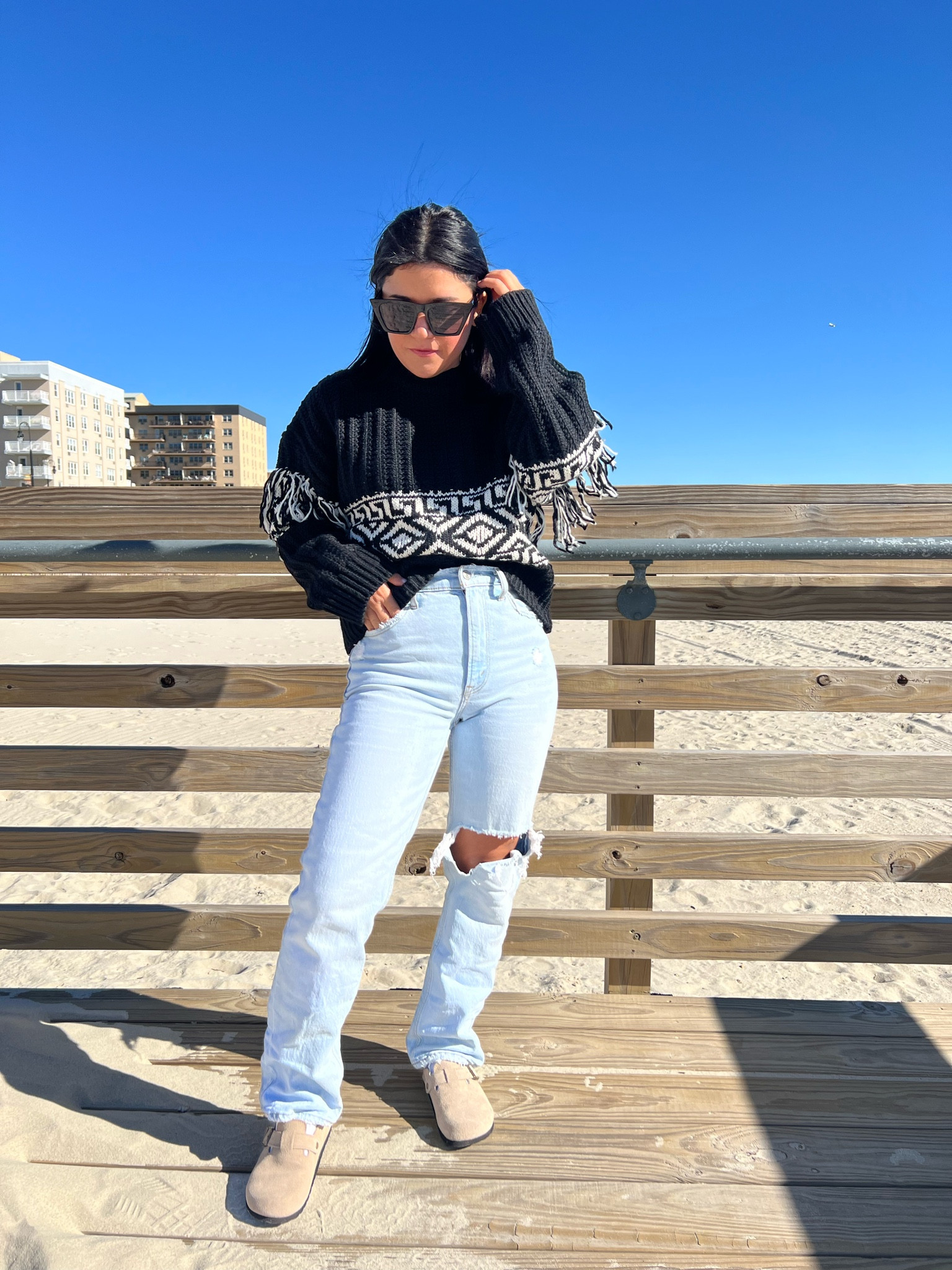 Fringe sweater, wearing XS
Jeans - ultra high rise straight, wearing size 24
Tahoe clogs, size 5

Womens fashion, outfit ideas 

#LTKHoliday #LTKSeasonal #LTKunder100