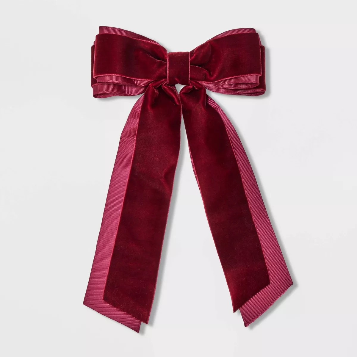Girls' Velvet Double Bow - art class™ Burgundy | Target
